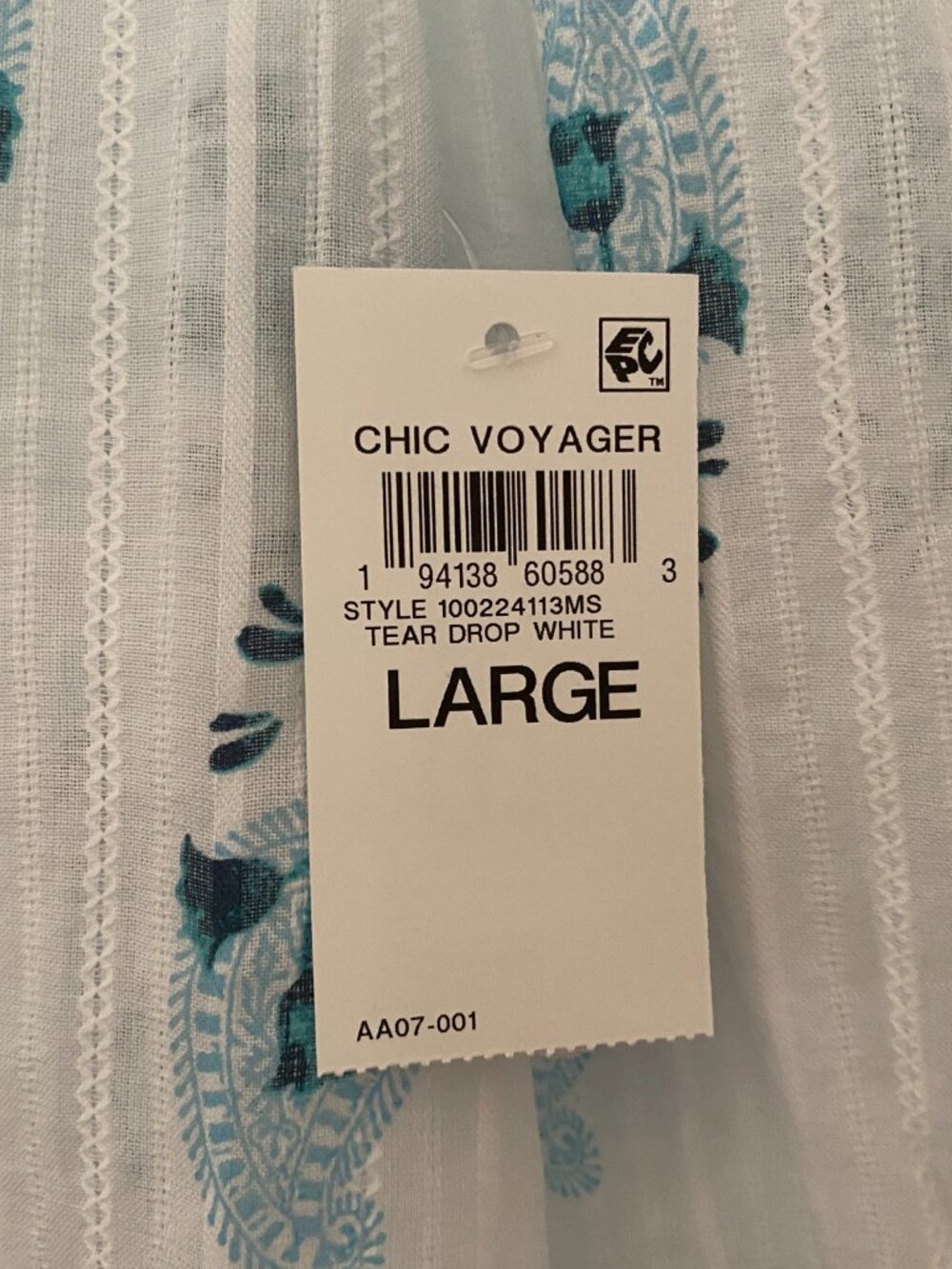 Style & Co Women Blouse – White & Blue Floral - Picture 9 of 10